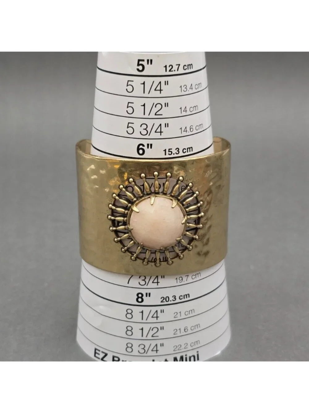 Lucky Brand Brass Sunburst Cuff Bracelet 7" Pink Quartz - Picture 14 of 16